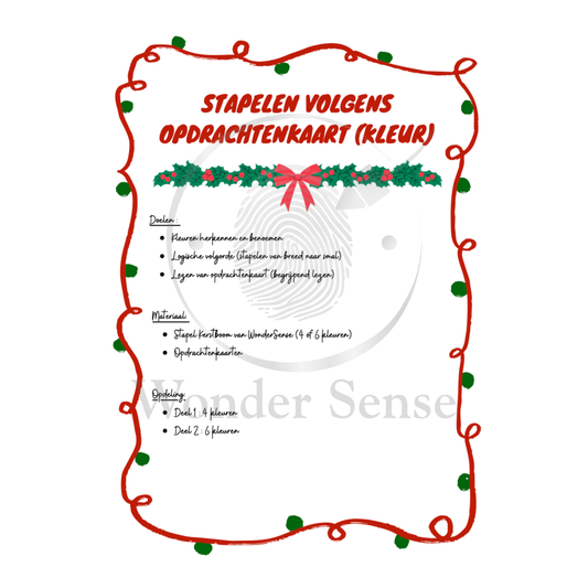 Digitale Opdrachtkaarten – Sorteer Kerstbomen Wonder Sense