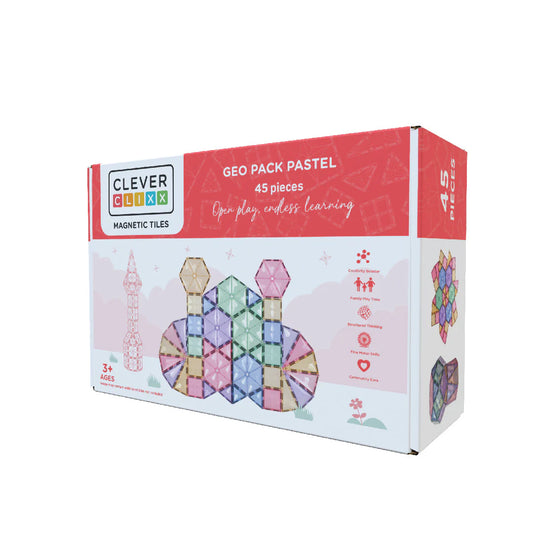 Cleverclixx Geo Pack Pastel (45 delig) - Magnetische tegels