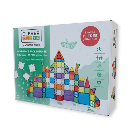 Cleverclixx Inventive Pack Intense (110-delig + 15 GRATIS bonus-tegels Limited Edition) - Magnetische tegels