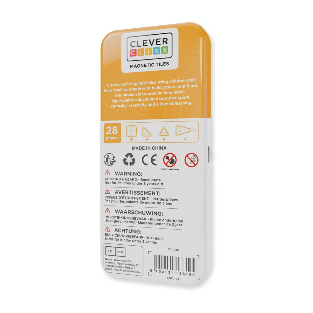 Cleverclixx Mini Tiles Pack Intense (28 delig) - Magnetische tegels (compact)