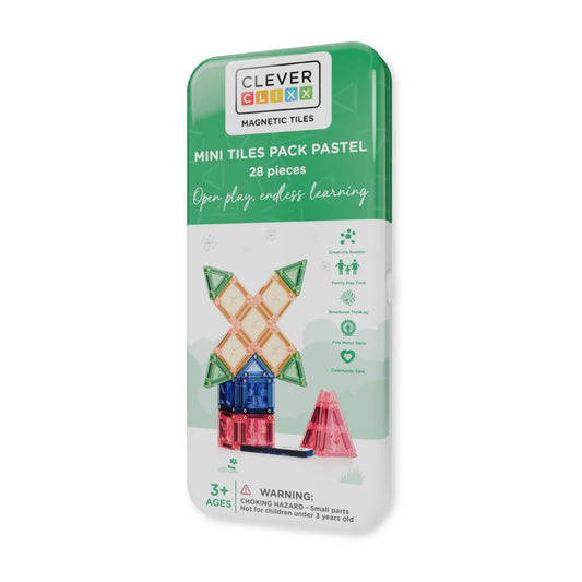 Cleverclixx Mini Tiles Pack Pastel (28 delig) - Magnetische tegels (compact)