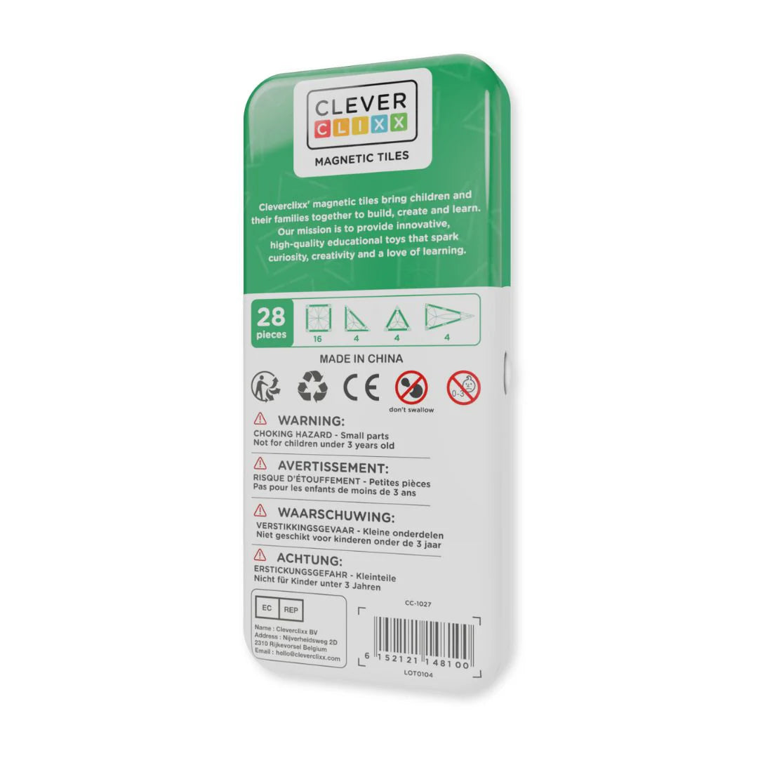 Cleverclixx Mini Tiles Pack Pastel (28 delig) - Magnetische tegels (compact)