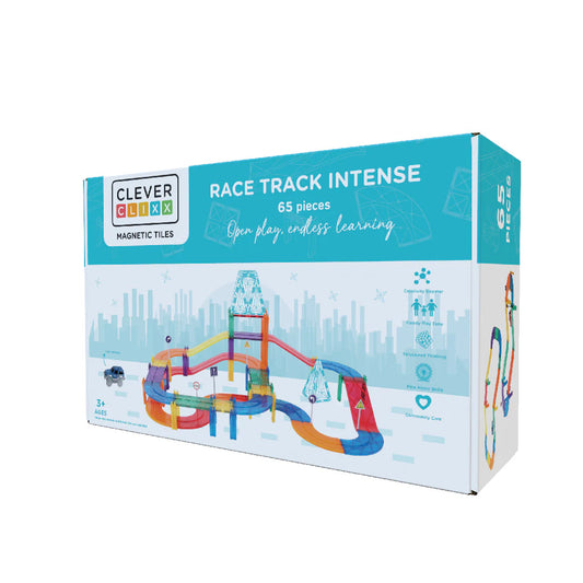 Cleverclixx Race Track Pack (65 delig) - Magnetische tegels