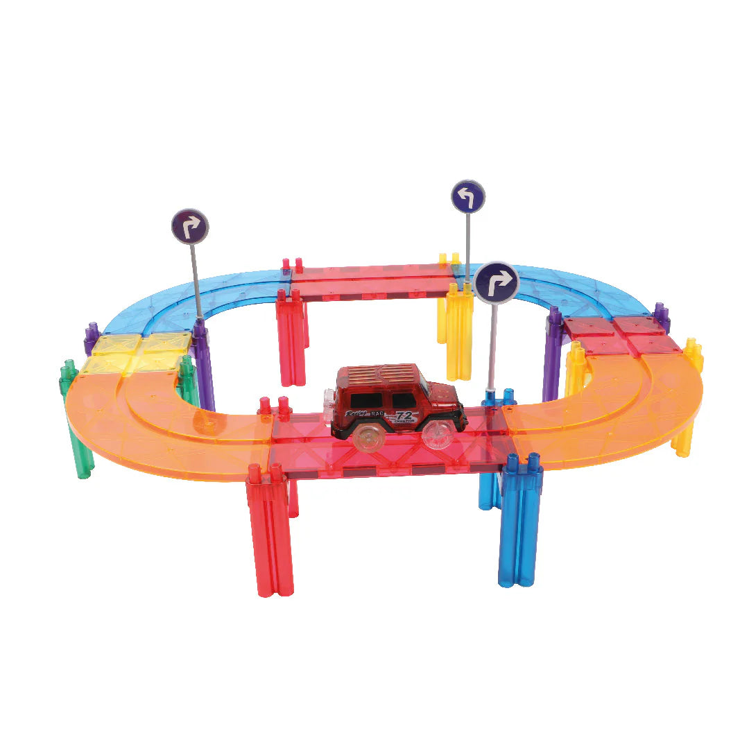 Cleverclixx Race Track Pack (65 delig) - Magnetische tegels
